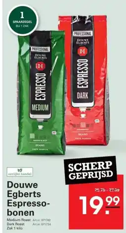 Sligro Douwe Egberts Espresso bonen aanbieding