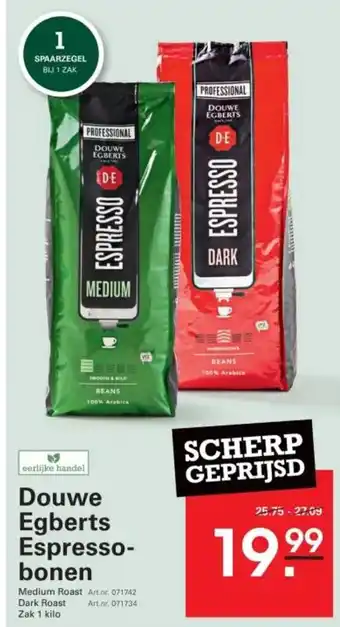 Sligro Douwe Egberts Espresso bonen aanbieding