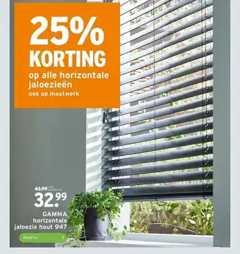 GAMMA Gamma Horizontale Jaloezie Hout 947 25% Korting aanbieding