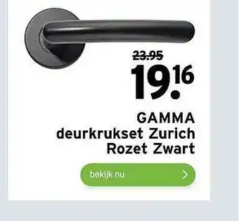 GAMMA Gamma Deurkrukset Zurich Rozet Zwart aanbieding