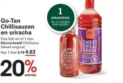 Sligro Go Tan Chillisauzen en sriracha aanbieding