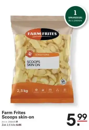 Sligro Farm Frites Scoops skin on aanbieding