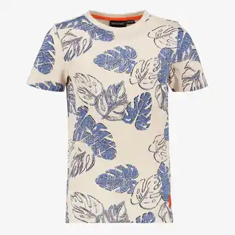 Scapino Unsigned jongens T-shirt met print beige aanbieding