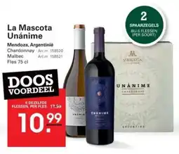 Sligro La Mascota Unánime aanbieding