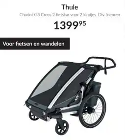 Babypark Thule Chariot G3 Cross 2 fietskar voor 2 kindjes aanbieding