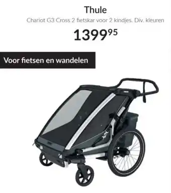 Babypark Thule Chariot G3 Cross 2 fietskar voor 2 kindjes aanbieding