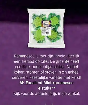 Albert Heijn AH Excellent Mini-Romanesco aanbieding