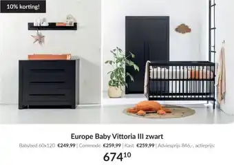 Babypark Europe Baby Vittoria III zwart aanbieding