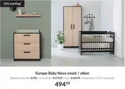 Babypark Europe Baby Nova zwart / eiken aanbieding