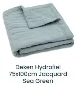 Babypark Deken Hydrofiel Jacquard Sea Green aanbieding