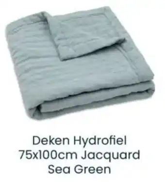 Babypark Deken Hydrofiel Jacquard Sea Green aanbieding