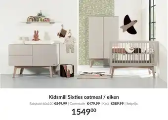 Babypark Kidsmill Sixties oatmeal / eiken aanbieding