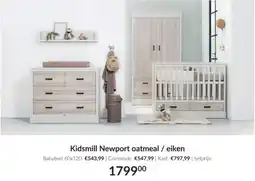 Babypark Kidsmill Newport oatmeal / eiken aanbieding