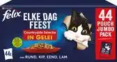 Welkoop Felix Elke Dag Feest Countryside Selectie - Kattenvoer - 44x85 gram - Rund - Kip - 3,74 kg aanbieding