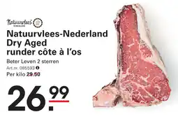 Sligro Natuurvlees Nederland Dry Aged runder côte à l'os aanbieding