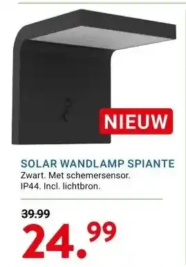 Kluswijs SOLAR WANDLAMP SPIANTE aanbieding