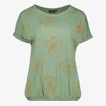 Scapino TwoDay dames T-shirt met bloemenprint groen aanbieding