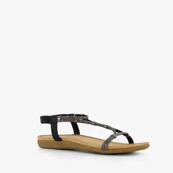 Scapino Blue Box dames sandalen met glitters zwart aanbieding
