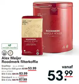 Sligro Alex Meijer Roodmerk filterkoffie aanbieding