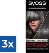 Bol.com SYOSS Color baseline 4-15 Dusty Chrome haarverf - 1 stuk - Voordeelverpakking 3 stuks aanbieding