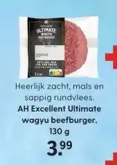 Albert Heijn AH Excellent Ultimate wagyu beefburger. 130 g aanbieding
