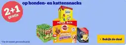 Bol.com 2+1 gratis op honden- en kattensnacks aanbieding