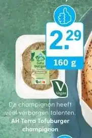 Albert Heijn AH Terra Tofuburger champignon aanbieding