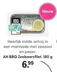 Albert Heijn AH BBQ Zeebaarsfilet, 180 g aanbieding