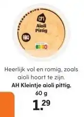 Albert Heijn AH Kleintje aioli pittig. 60 g aanbieding