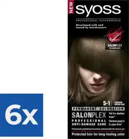Bol.com SYOSS Color baseline 5-1 Lichtbruin Haarverf - 1 stuk - Voordeelverpakking 6 stuks aanbieding