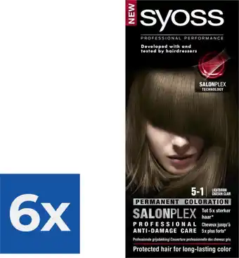 Bol.com SYOSS Color baseline 5-1 Lichtbruin Haarverf - 1 stuk - Voordeelverpakking 6 stuks aanbieding
