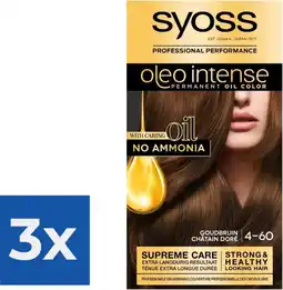 Bol.com SYOSS Oleo Intense 4-60 Goudbruin Haarverf - 1 stuk - Voordeelverpakking 3 stuks aanbieding
