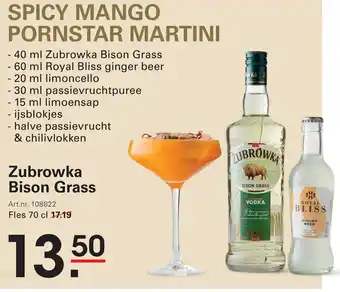 Sligro Zubrowka Bison Grass aanbieding