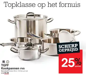 Sligro TGFF Kookpannen rvs aanbieding