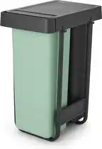 Bol.com Brabantia Sort & Go Inbouw Prullenbak - 2 x 30 liter - Jade Green en Dark Grey aanbieding