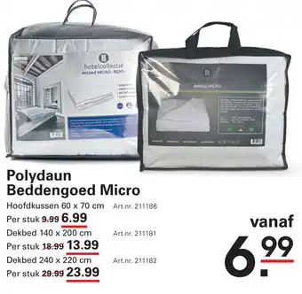 Sligro Polydaun Beddengoed Micro aanbieding
