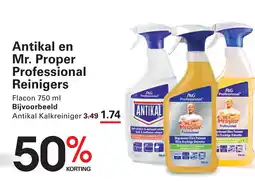 Sligro Antikal en Mr. Proper Professional Reinigers aanbieding