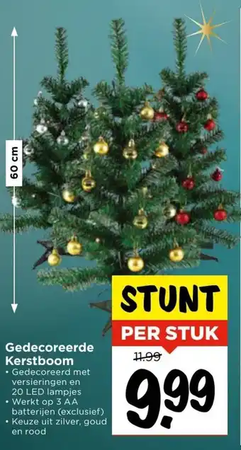 Vomar Voordeelmarkt Gedecoreerde kerstboom aanbieding