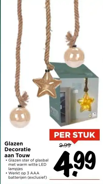 Vomar Voordeelmarkt Glazen decoratie aan Touw aanbieding