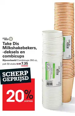 Sligro Take Dis Milkshakebekers, deksels en combicups aanbieding