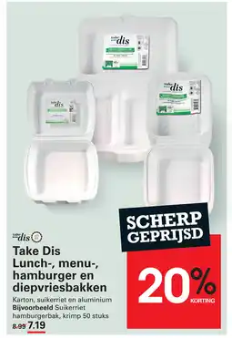 Sligro Take Dis Lunch, menu, hamburger en diepvriesbakken aanbieding