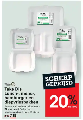 Sligro Take Dis Lunch, menu, hamburger en diepvriesbakken aanbieding