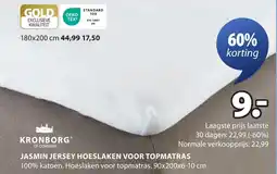 Jysk Jasmin jersey hoeslaken voor topmatras aanbieding