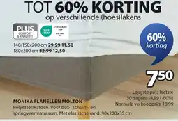 Jysk Monika flanellen molton aanbieding
