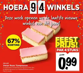 Vomar Voordeelmarkt Roze tompoucen 4st aanbieding