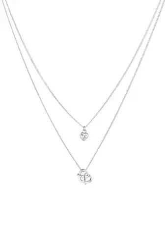 Douglas Elli Dames Laagje hart krakeling hanger volksdracht met zirkonia in 925 sterling zilver aanbieding