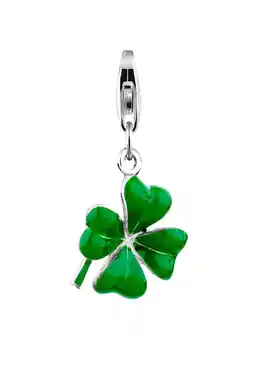 Douglas Nenalina Dames klaverblad hanger met emaille groen in 925 sterling zilver aanbieding