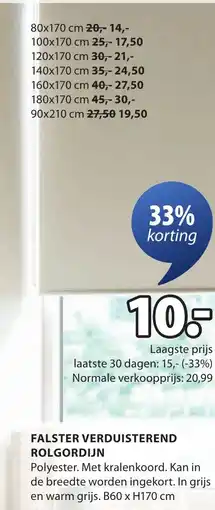 Jysk Falster verduisterend rolgordijn aanbieding