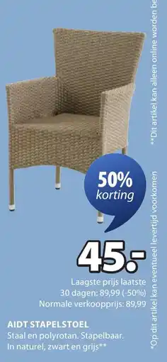 Jysk Aidt stapelstoel aanbieding