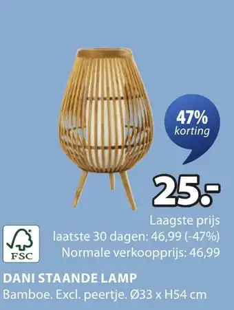 Jysk Dani staande lamp aanbieding